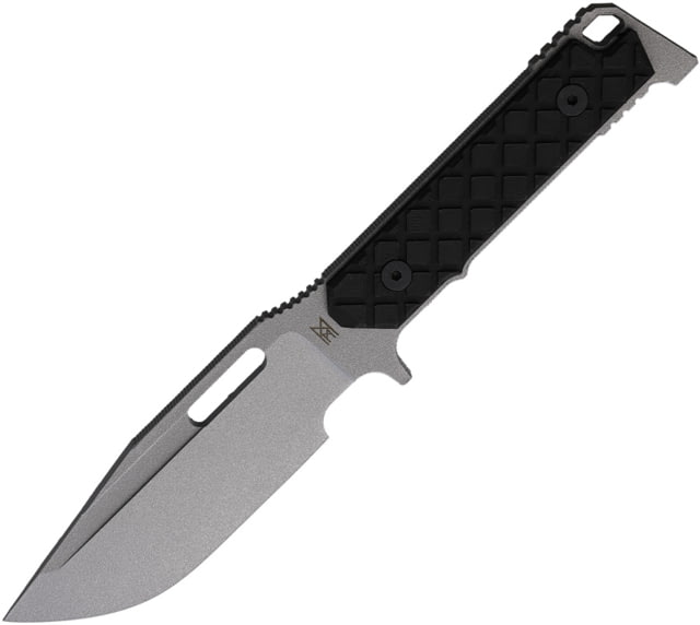 Midgards-Messer Utgard Tactical Fixed Blade Knife 8.75in Overall 4.5in Gray Powder S30V Drop Point Blade Black 3-D Printed Handle Sheath - Midgards-Messer