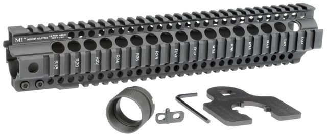 EDEMO Midwest Industries 12.65in Combat Rail T-Series One Piece Free Float Handguard Black  EDEMO1 - Midwest Industries