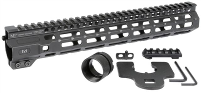 Midwest Industries Midwest Industries AR-15 Free Float 1-Piece Handguard 12.65 inch Combat Rail Black Medium - $199.95 at Optics Planet