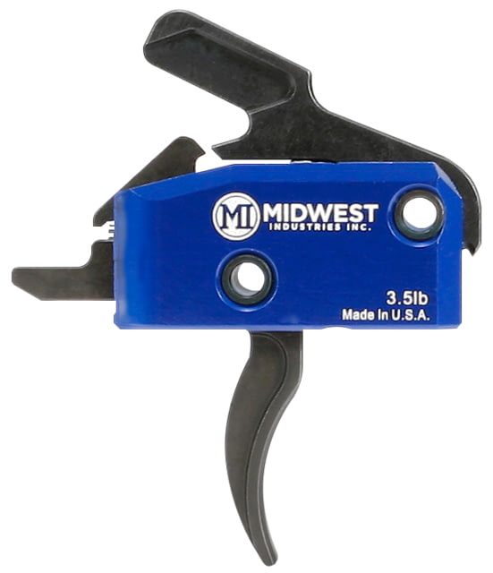 Midwest Industries Midwest Industries Enhanced AR15 Drop in Trigger Curved 3.5lb Pull Single Stage w/ Anti Walk Pins Black/Blue - $167.95 at Optics Planet