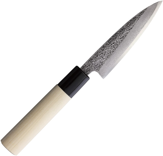 Mikihisa All Purpose Fixed Blade Knife 9in Overall 4.25in Blade Tsuchime White Steel #2 Blade Natural Wood Handle - Mikihisa