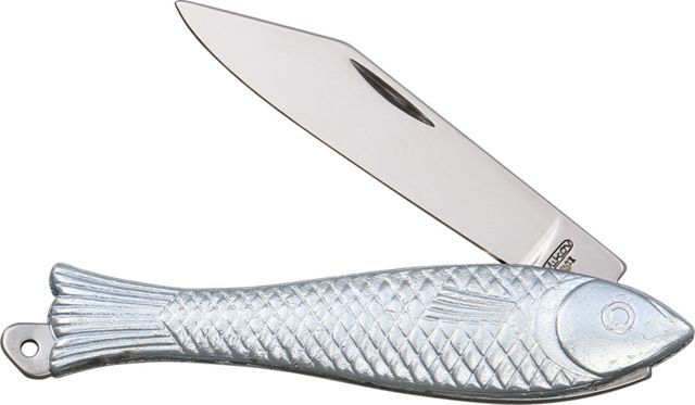 Mikov Fish Folding Knife2inStainless BladeSculpted Chrome Handle MIK - Mikov