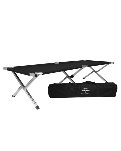 MIL-TEC Aluminum Folding Cot w/Bag Black