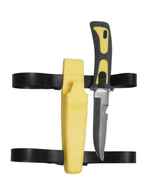 MIL-TEC Diving Fixed Blade Knife 4.7in Stainless Steel Plastic Handle Yellow Blade length 4.7 in - Mil-Tec