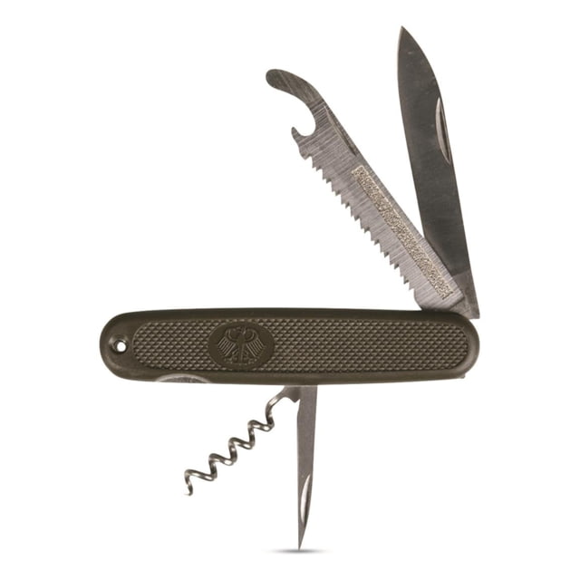 MIL-TEC German Army Pocket Assisted Opening Folding Knife. 2.5in Stainless Steel Olive Drab - Mil-Tec