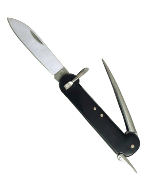 MIL-TEC German Sailor Knife 9in Overall 5in Satin 440A Stainless Steel Blade Brown Wood Handle Brown Leather Belt Sheath 15375000 - Mil-Tec