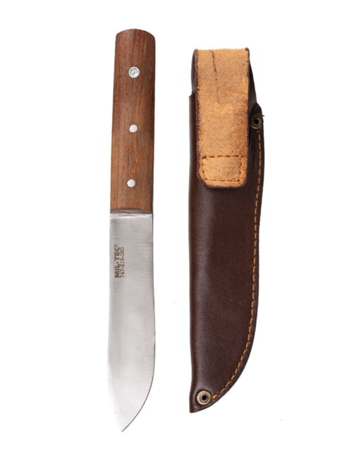 MIL-TEC German Sailor Fixed Blade Knife w/Sheath 3in 440A Stainless Steel Wood Handle Brown - Mil-Tec