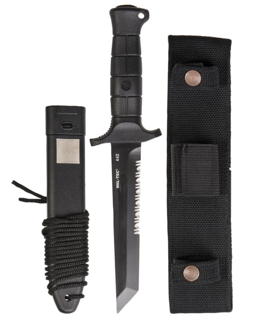 MIL-TEC KM2000 Special Forces Combat 6.5in Fixed Blade Knife Black - Mil-Tec