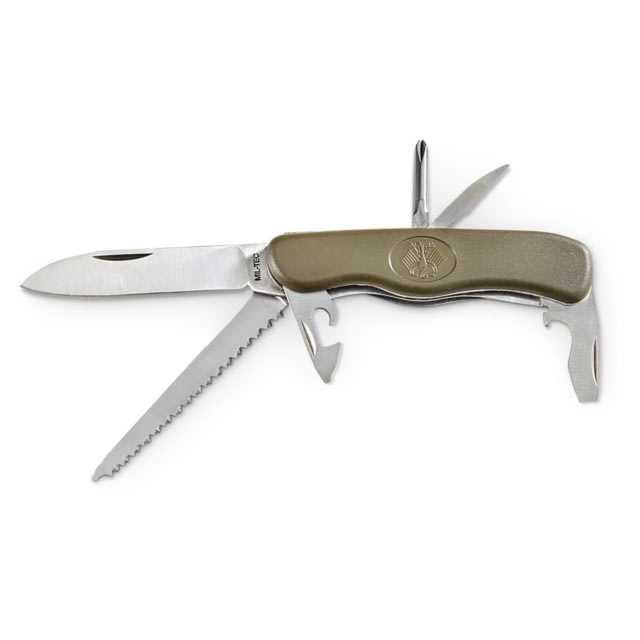 MIL-TEC M2000 Pocket Knife 3in Stainless Steel OD Plastic Handle - Mil-Tec