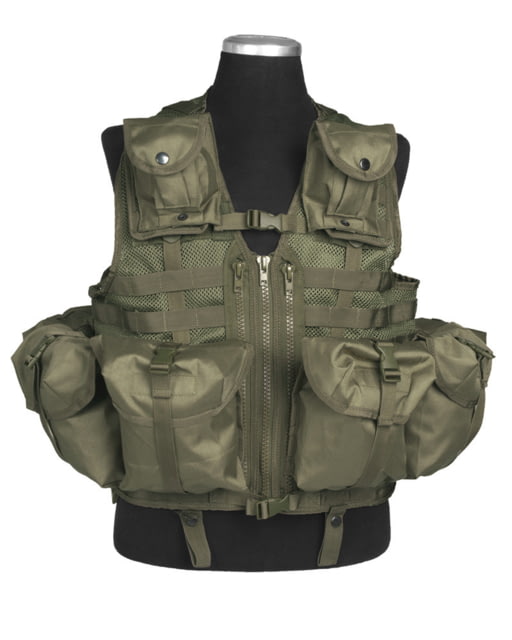 MIL-TEC 8-Pocket Tactical Vest Olive Drab One Size - Mil-Tec