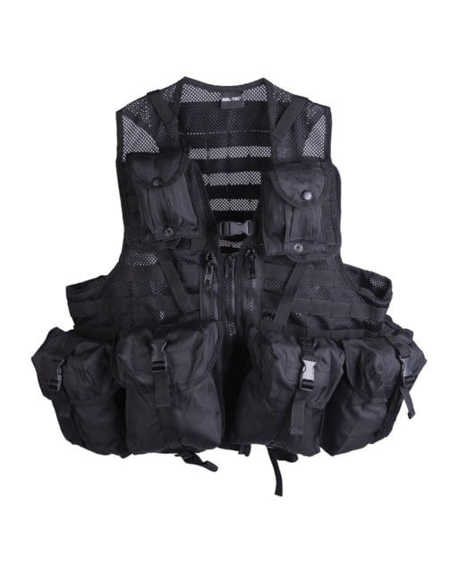 MIL-TEC 8-Pocket Tactical Vest Black One Size - Mil-Tec
