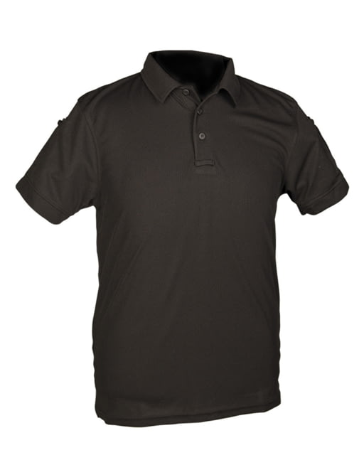 MIL-TEC SH/SL Quick Dry Tactical Polo Shirt - Men's Black Large