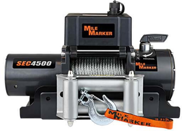 Mile Marker SEC4500 Trailer Winch with Mounting Plate & Strap