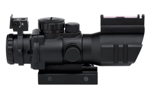 EDEMO Cactus Jack 4x32 Tri-Illuminated Rifle Scope w/Fiber Optic Sight 25.4 mm Tube First Focal Plane BDC Reticle Black 4x32 Tri-ILLuminate EDEMO4 - Cactus Jack