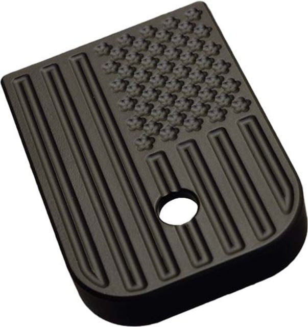 MILSPIN Blacked Out Flag Magazine Base Plate Glock 17/17L/18/19/19X/22/23/24/26/27/31/34/35 "Blacked Out" Cerakote on Stainless Steel Fits the - Milspin
