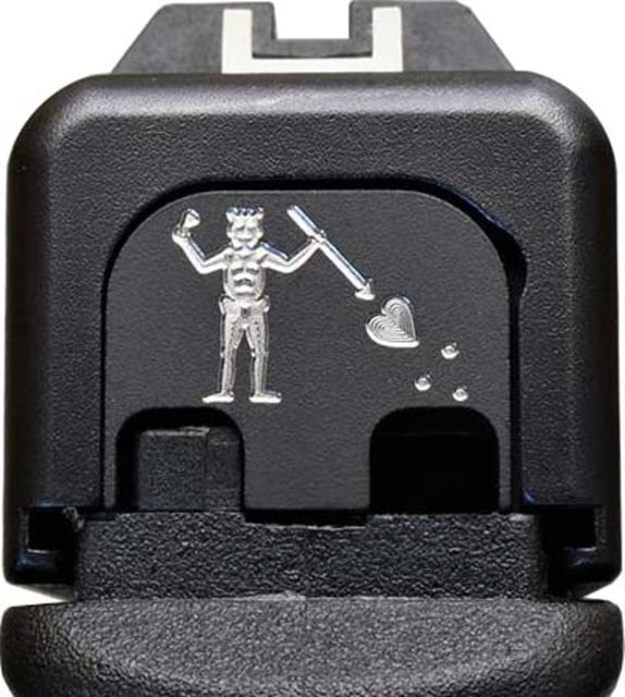 MILSPIN Blackbeard's Flag Slide Back Plate Glock Gen 1-5 Black Cerakote on Stainless Steel - Milspin
