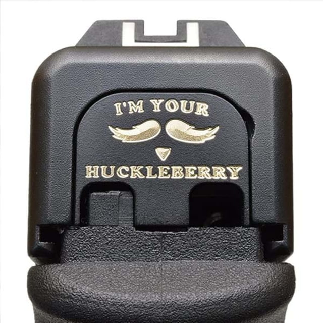 MILSPIN I'm Your Huckleberry Slide Back Plate Glock 1-5/19X ex. G42/G43/G43X/G48 Black Cerakote on Brass - Milspin