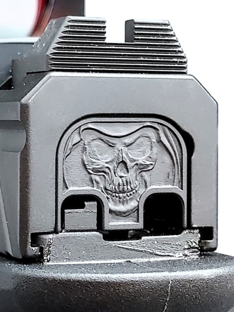 MILSPIN Reaper Skull 3D Slide Back Plate Glock 48/43X Black Cerakoted Brass - Milspin