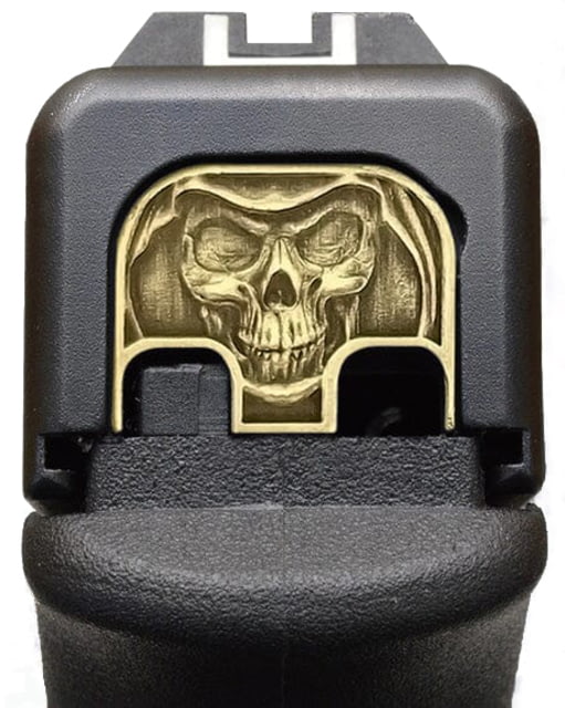MILSPIN Reaper Skull 3D Slide Back Plate Glock 48/43X Brass - Milspin