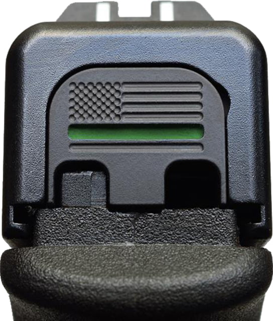 MILSPIN Slide Back Plate Fits All Glock Gen 1-5 G17 - G41 G45 Thin Green Line on Stainless Steel - Milspin