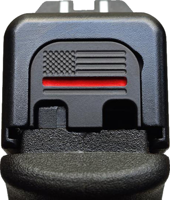 MILSPIN Slide Back Plate Fits All Glock Gen 1-5 G17 - G41 G45 Thin Red Line on Stainless Steel - Milspin