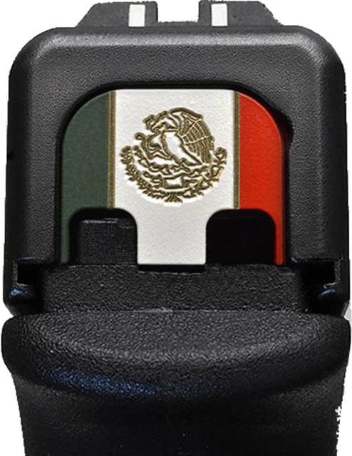 MILSPIN Tri-Color Mexico Flag Slide Back Plate Glock Models 1-5 G17 - G41 G45 Green and Red Cerakote on Brass - Milspin