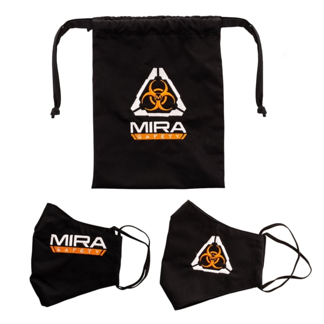 MIRA Safety Protective Face Mask Kit w/Silverplus Biocidal Technology Black Large - Mira Safety