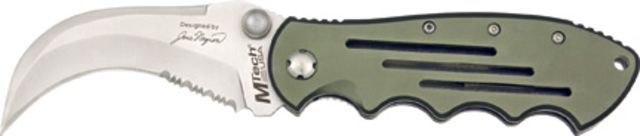 Miscellaneous Bear Claw Folding Knife4.75in closedPartially Serrated Claw Blade Black Alum Handle M3640 - Master Cutlery