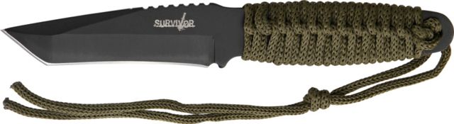 Miscellaneous Camping Fixed Blade Knife3.375inTanto BladeOlive Green Cord Wrapped Handle M4008 - Master Cutlery