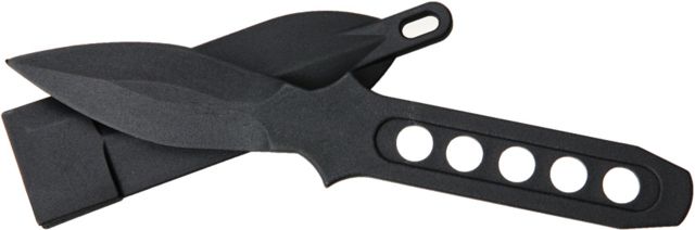 Miscellaneous CIA Sticker Knife Fixed Blade Knife 3in Double Edge Leaf Shaped Blade Black Machined Hole Cutouts Handle  STICKER KNIFE - Miscellaneous