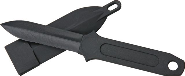 Miscellaneous CIA Sticker Knife Fixed Blade Knife 3in Partially Serrated Double Edged Blade Black Integrated Guard  STICKER KNIFE - Miscellaneous