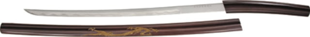 Miscellaneous Curved Shirasaya Sword25.5in440C Stainless BladeMaroon Lacquer Handle M3585 - Master Cutlery