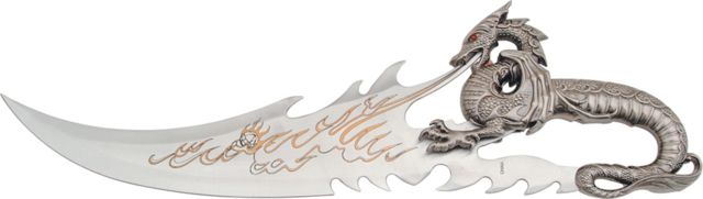 Miscellaneous Fire Dragon Fantasy Fixed Blade Knife11.375inStainless BladeSculpted Cast Metal Handle M2814 - Master Cutlery
