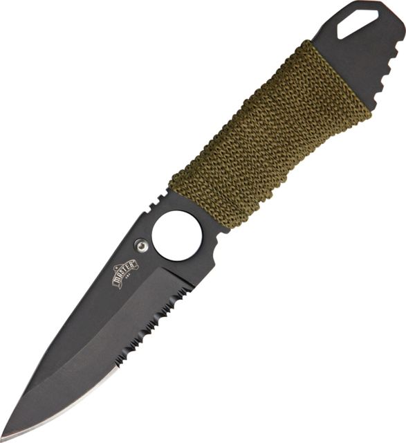 Miscellaneous Neck Fixed Blade Knife2.75inDrop Point BladeOd Green Nylon Cord Wrapped Handle M4240 - Master Cutlery