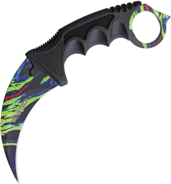 Miscellaneous Neck Knife HyperBeast Knife 7.25in Overall 3.5in SS Karambit Blade Black Finger Grooved Nylon Handle Finger Ring Multi Color Blade Black - Miscellaneous