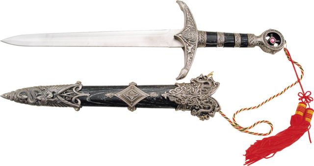 Miscellaneous Robin Hood Dagger Fixed Blade Knife10.75in Black Wood Metal Handle M2491 - Master Cutlery