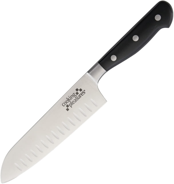 Miscellaneous Santoku Kitchen Knives 12 1/2in Overall 7 1/4in SS Blade Black Synthetic Handles Black - Miscellaneous