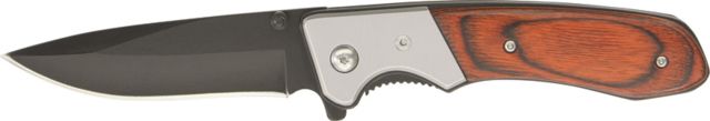 Miscellaneous Speed Assisted Folding Knife4.5in closed Black Stainless BladeBrown Pakkawood Handle M3611 - Master Cutlery