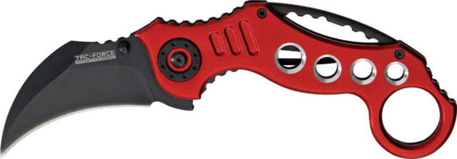 Miscellaneous Speed Assisted Karambit Folding Knife2.375inAssisted Opening Curved BladeRed Anodized Alum Handle M3839 - Master Cutlery