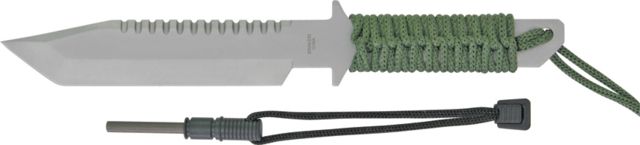 Miscellaneous Survival Fixed Blade Knife6inTanto BladeGreen Cord Wrapped Handle M3371 - Master Cutlery