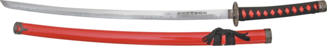 Miscellaneous Traditional Katana Red26.125inSharpened Steel BladeRed Composition Handle M2992 - Master Cutlery