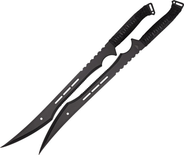 Miscellaneous Twin Sword Set 19.75in Partially Serrated Black Nylon Wrapped Handle M4233 - Master Cutlery
