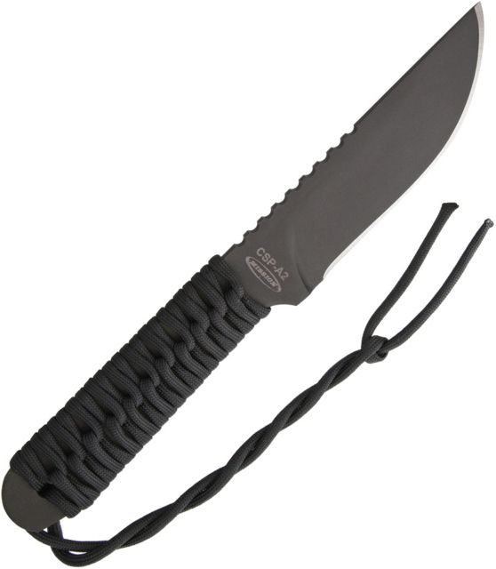 Mission CSP A2 Black Cord Wrap Fixed Blade Knife 5.25in A2 Tool Steel Drop Point Black Cord Wrapped Handle