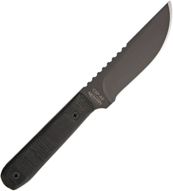 Mission CSP A2 Fixed Blade Black G-10 Fixed Blade Knife 5.25in A2 Tool Steel Drop Point Black G10 Handle