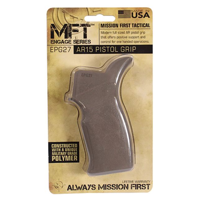 Mission First Tactical Engage AR15/M16 Enhanced Pistol Grip with finger grooves and oversized palm swell Scorched Dark Earth - Mission First Tactical
