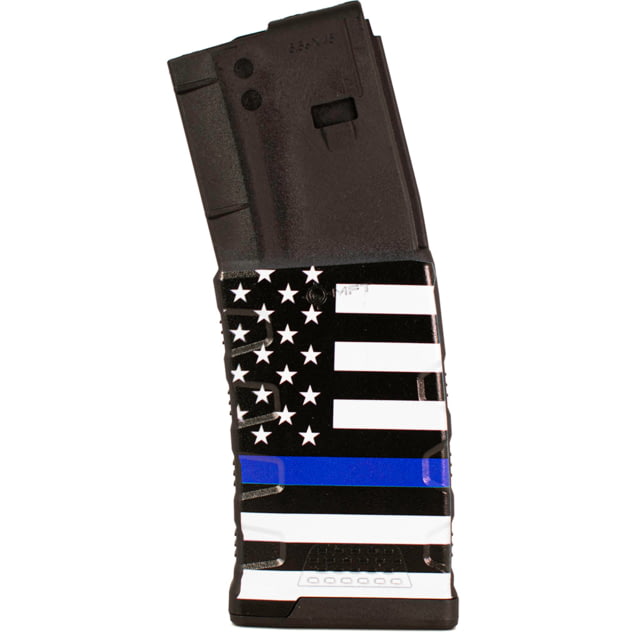 sion First Tactical Extreme Duty Rifle Magazine AR-15 5.56x45mm/.223 Rem/.300 AAC 30 Round Blue Line Flag 1 Pack Polymer Ammo
