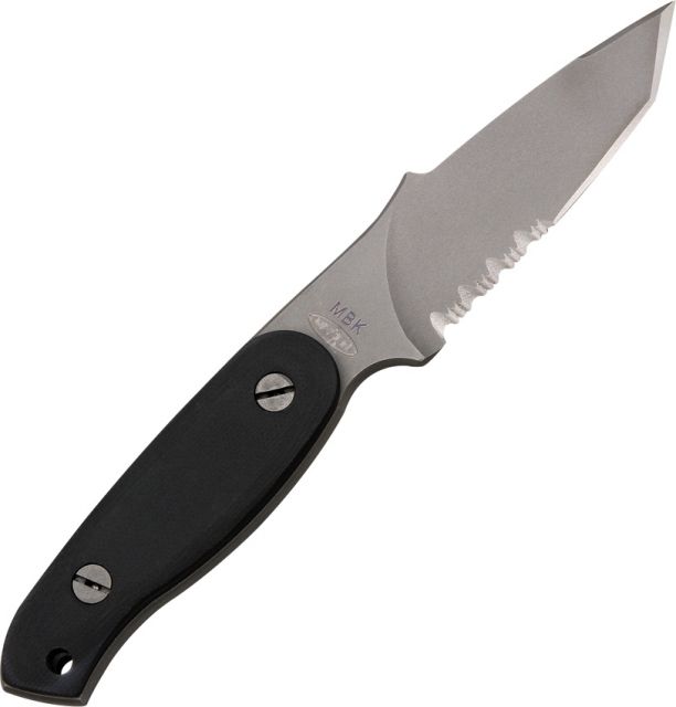 Mission MBK-Ti Hybrid Fixed Blade Knife4inPartially Serrated Tanto/Spear Point Blade Black G-10 Onlay Handle MS0387PS