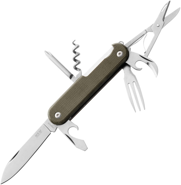 MKM Campo 7 Multipurpose Folding Knife 2.8in CPM MagnaCut Micarta Handle Green MK CP07MAG-GC - Mkm