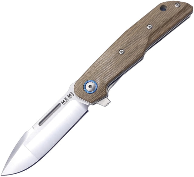 MKM Clap Linerlock Green Micarta Folding Knife 3" satin finish Bohler M390 stainless blade Green canvas micarta handle MK LS01-GC - Mkm