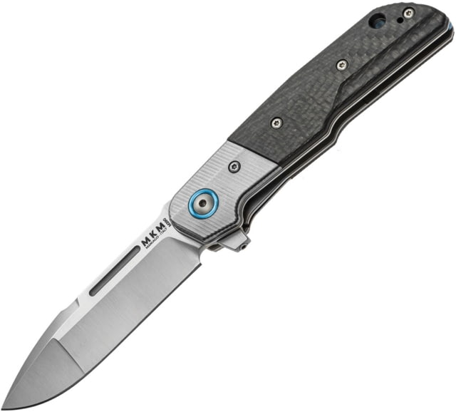 MKM Clap Linerlock LioonSTEEL Folding Knife 3in Satin Bohler M390 SS Drop Point Carbon Fiber Handle - Mkm